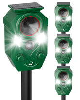 G-Jyuncyou solar deer deterrent front view with motion sensor and strobe