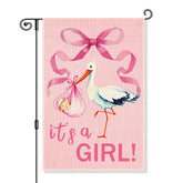 Gkodw It's a Girl flag with birth announcement for outdoor display, great for yard celebrations.