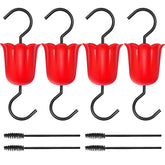 GlaRid large ant moat for hummingbird feeder with red flower shape deters ants