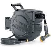 GLAHODEN hose reel wall mount front view highlights compact design for easy garden access