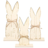 GlikCeil Easter bunny decor trio on base enhances porch or tabletop charm