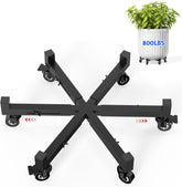 GLISWAM plant caddy wheels adjustable to fit 16–23 inch pots for easy mobility.