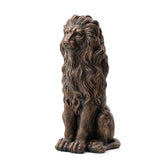 Glitzhome guardian sitting lion statue, bronze finish for durable outdoor display.