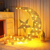 Glooglitter Eid moon decoration with LED lights for warm outdoor ambiance.