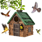 GLOPHOK bird house exterior front view with weatherproof resin construction.