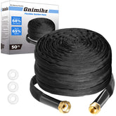 Gnimihz garden hose 50ft extended for versatile lawn watering.