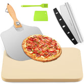 GOFOWRK pizza stone set 15x12 inches for even heat and crispy crusts.