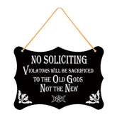 GOGOBAY No Soliciting Sign front door with dark humor message for privacy