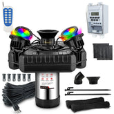 Goldlife F3 pond fountain aerator with bold spray for vibrant pond circulation.