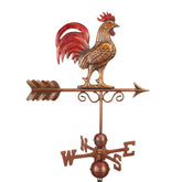Good Directions Bantam red rooster weathervane assembly with copper patina enhances curb appeal