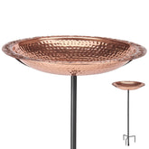 Good Directions BBG18 copper bird bath basin glistening in sun, inviting birds to your garden.