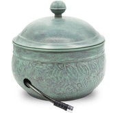 Good Directions Key West Hose Pot in Blue Verde with aged copper look.