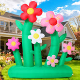 GOOSH 7ft spring inflatable flowers create a vibrant garden focal point for outdoor events.