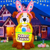 GOOSH Easter inflatable dog with LED lights brightens outdoor display.