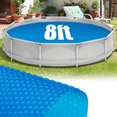 Goplus 8 ft round solar pool cover on water showing heat retention