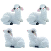 Gopupu lamb figurine miniatures four-pack for fairy gardens and decor