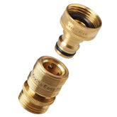 Gorilla Easy Connect locking brass hose fittings secure connections with leak protection.