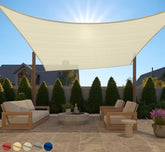 Gorilla Grip shade sail 12x12 butter cream blocks sun and enhances outdoor comfort