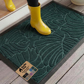 GORILLA GRIP WeatherMax doormat with green palm at the front door traps dirt and moisture