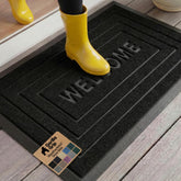 GORILLA GRIP WeatherMAX doormat at the front door captures dirt and moisture