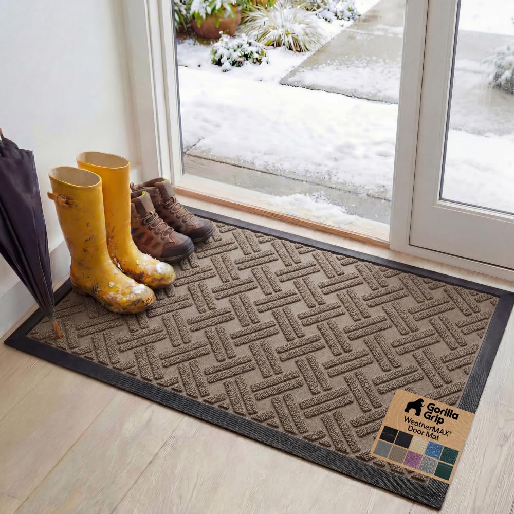 Gorilla Grip WeatherMAX front-entry mat traps dirt and moisture for a clean entry