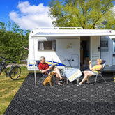 GOTGELIF outdoor rug 9x18ft front view showing dual-sided design for versatile outdoor styling