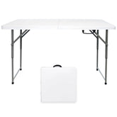 Go-Trio folding table 4ft setup for family outdoor meal