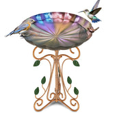 Gouisalin vintage bird bath edge statue attracts birds to your garden