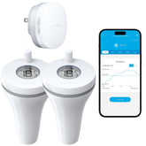 GoveeLife pool thermometer with WiFi gateway displays real time water temperature.