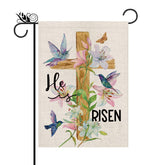 GPGHE Easter flag with cross design, double-sided for clear outdoor display.