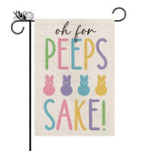 GPGHE Easter garden flag bunny burlap front view adds seasonal charm to outdoor spaces.