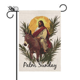 GPGHE Palm Sunday garden flag front view with vibrant, durable print for outdoor display.