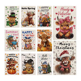 GPGHE Highland Cow garden flag with double-sided design adds festive charm to your yard