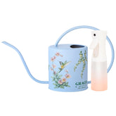 Grace and August Hummingbird Blue watering can with long spout for precise indoor watering.