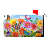 Granbey Spring Flower Mailbox Cover 21x18 with vibrant flowers and butterflies boosts curb appeal