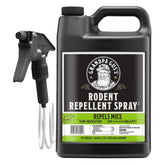 Grandpa Gus's rodent repellent spray bottle protects kitchens from mice.