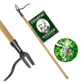 Grampa's Weeder bamboo stand-up handle makes weed removal easier.