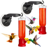 Gray Bunny window feeder with strong suction cups for secure outdoor mounting.