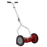 Great States 304-14-inch reel mower, red front view, delivers a clean, precise cut without fuel.