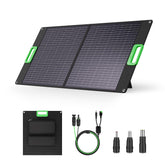 GRECELL 100W foldable solar panel in compact briefcase, ideal for camping power on the go