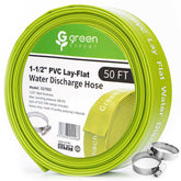 Green Expert one-and-a-half-inch PVC lay-flat hose for pool backwash and drainage