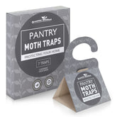 Greener Mindset indoor 7-pack moth traps shown in kitchen setup for effective pest monitoring