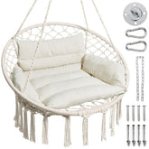 Greenstell Hammock Chair macrame structure for stylish outdoor relaxation.