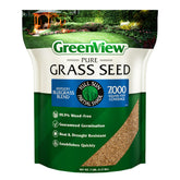 GreenView Pure Grass Seed Kentucky Bluegrass Blend promotes weed-free germination for a neat lawn.