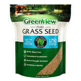 GreenView Pure Grass Seed bag front for lush tall fescue lawn in sun and shade.