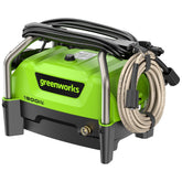 Greenworks 1900 PSI pressure washer front view showing compact portability.