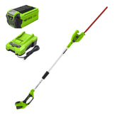 Greenworks 40V hedge trimmer body with ergonomic design for easy trimming.