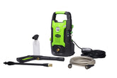 Greenworks pressure washer upright design for easy carrying and storage