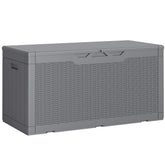 Greesum 100 gallon deck box with lock secures outdoor tools