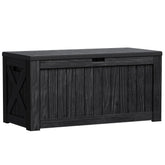 Greesum outdoor storage box with lockable lid for secure yard storage